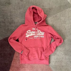 Vintage SuperDry Pink Graphic Logo Hoodie